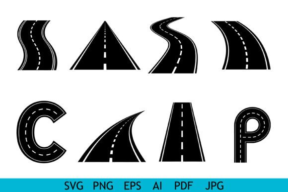 Download Curved and Straight Road Vector Set - Vector Collection