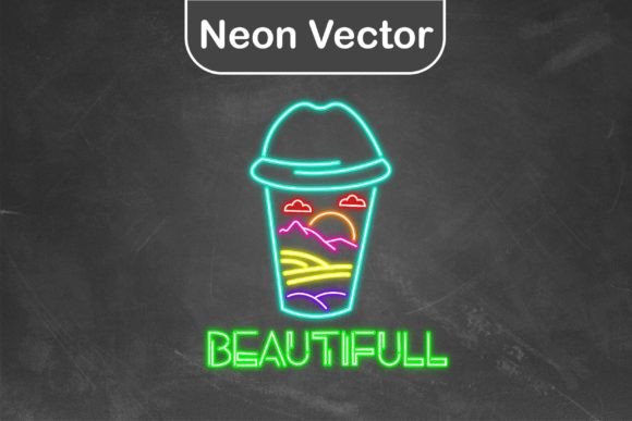 Download Neon Logo Vector - Cup Beautifull - Vector Collection
