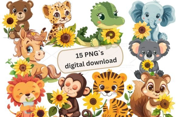 Download Cute Animal Clipart Sticker, PNG 4S-17 - Cute animal Collection