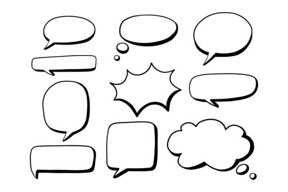 Download Hand Drawn Comic Speech Bubble Set - Hand Collection
