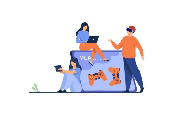 Download Gamers Using Devices and Playing on Mobi - Premium Bundle