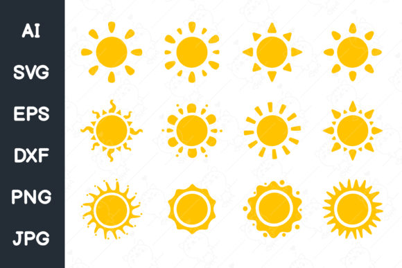 Download Vector Yellow Sun Shining Light Ray Set - Vector Collection