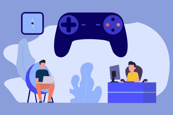 Download Gamers Playing Game Illustration - Gamers Collection