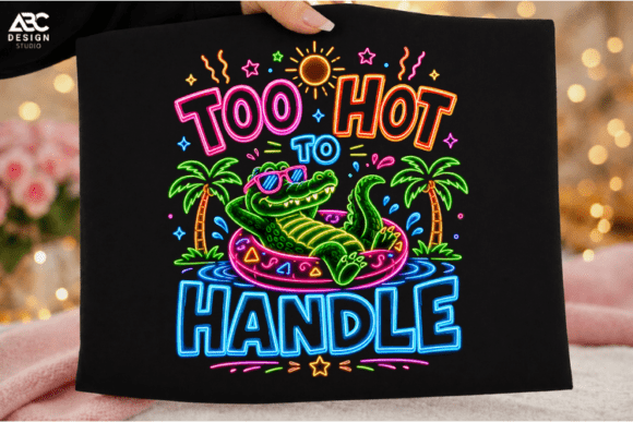 Download Too Hot to Handle Retro Neon Alligator - Hand Collection