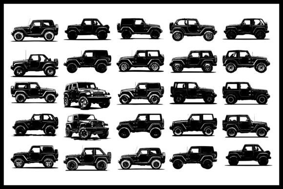 Download Classic off-Road 4x4 Silhouette Set1 - Road Collection