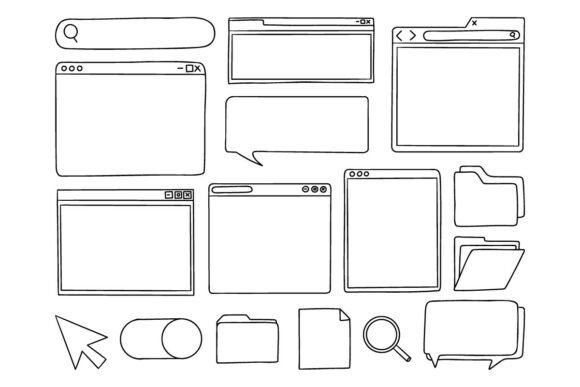Download Hand Drawn UI Web Interface Doodle Set - Hand Collection