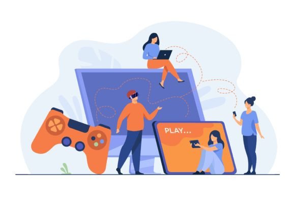 Download Gamers Using Different Devices and Playi - Gamers Collection