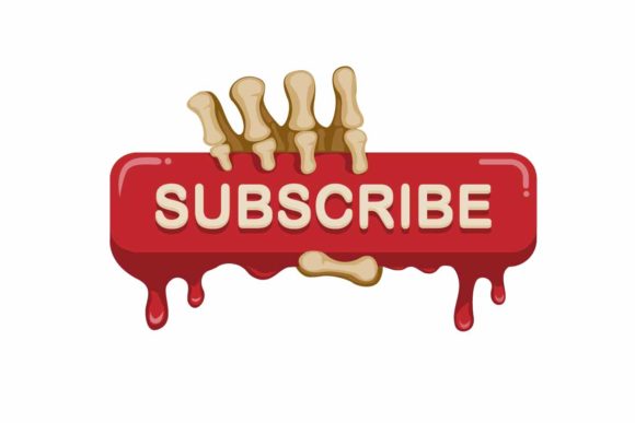 Download Subscribe Button with Skeleton Hand Icon - Hand Collection