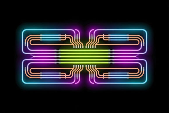 Download Abstract Neon Tube Circuit Background - Neon tube Collection